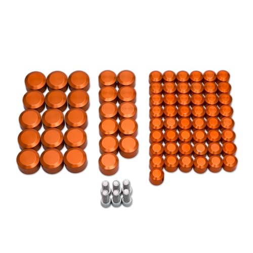 Motorcycle Bolt Covers Engine Bolt Toppers Caps Kit Fit for Harley 2007-2016 Touring Road Glide Street Glide Road King Electra Glide FLT FLH (Orang) - color: Orang