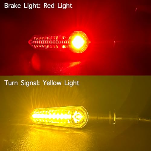 E-Mark LED Sequential Motorcycle Indicator Mini Turn Signal Light Vehicle Inspection DC12V IP67 Waterproof DRL Universal (YE/WH + YE/RD) - color: YE/WH + YE/RD