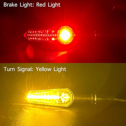 E-Mark LED Sequential Motorcycle Indicator Mini Turn Signal Light Vehicle Inspection DC12V IP67 Waterproof DRL Universal (YE/WH + YE/RD) - color: YE/WH + YE/RD