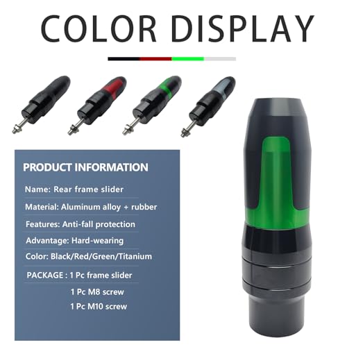 Universal Rear Frame Sliders Crash Pad Replacement for B-MW Kawasaki Yamaha Honda Suzuki CNC Aluminum Motorcycle Accessories Anti Falling Protection(Titanium) - color: Titanium