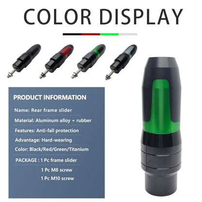 Universal Rear Frame Sliders Crash Pad Replacement for B-MW Kawasaki Yamaha Honda Suzuki CNC Aluminum Motorcycle Accessories Anti Falling Protection(Green) - color: Green