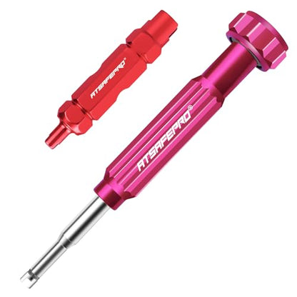 ATsafepro Valve Core Removal Tool, Schrader Valve Core Removal Tool and Presta Valve Core Removal Tool,Valve Stem Removal Tool Equipped with Bearings,Valve Core Tool Suitable for Bikes,Motors and Cars