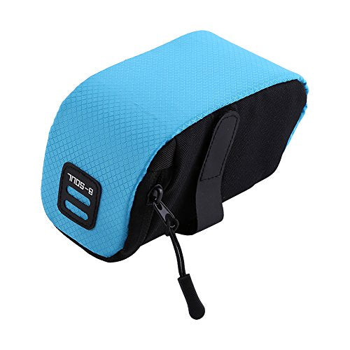 Zopsc Saddle Bag, Super Light Polyester Under Seat Zippered Storage Bag for Cycling Bikes Blue - color: blue