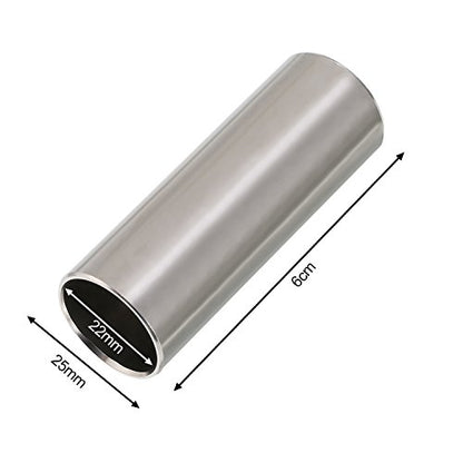 2 Pieces Glass Slide and Stainless Steel Slide in Box for Guitar, Bass, Medium (6 cm)