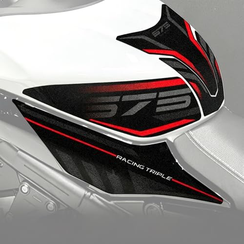 Red Motorcycle Gas Tank Stickers Fuel Tank Cover Protector Compatible with CFMOTO 675SS/675NK 2025 2026,Custom Design,Full Protection,Anti Slip,Residue Free Adhesive,CFMOTO 675SS Accessories - color: Red