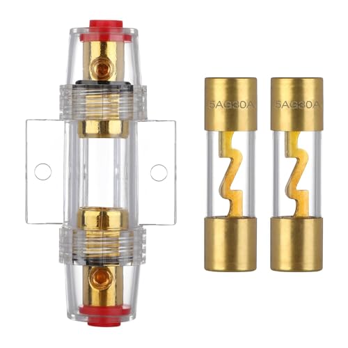 VEXUNGA 4-8 Gauge AWG Inline 30 Amp Fuse Holder with 30A AGU Fuses for Car Audio Alarm Amplifier Subwoofer in-line Fuse Holders (30Amp) - size: 30A