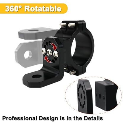 2PCS UTV Whip Mount, UTV Light Flag Mounts Aluminium 360° Rotating Adjustable for 1.75" to 2" Roll Cage Compatible with Polaris RZR 900 1000 XP Pro Can Am X3