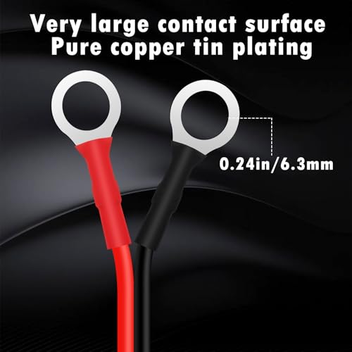 CUZEC 6FT/1.83m 14AWG Ring Terminal To SAE Harness Quick Connect/Disconnect Assembly, 20A Fuse