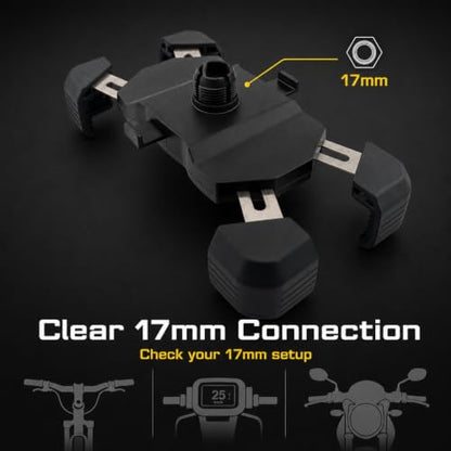 Cycle Phone Mount, 4.5-7" Smart Phones, Handlebar Grip Mount with Vibration Dampening System, Secure Quick-Release Design for Motorcycles and Bicycles