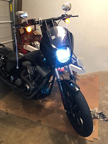 Fairing Windshield SLMOTO Clear Quarter Head Fairing Windshield w/ 39mm Fork Clamps Fit for Harley VRSCA VRSCAW Sportster XL 883 1200 Dyna - color: Clear Windshield + Black 39mm Clamps