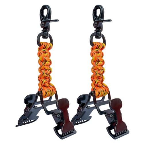 KUNN Double End Tactical Glove Clips Work Glove Holders Hardhat Holder for Heavy Duty Belt,Outdoor Backpack - color: Orange-2pcs