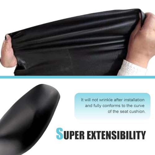 Motorcycle Seat Cover, 39.37" x 27.56" Waterproof Elastic Leather Seat Protector, DIY Motorcycle Seat Cover, Universal for Most Motorcycles, Scooters, Electric Vehicle (Black)