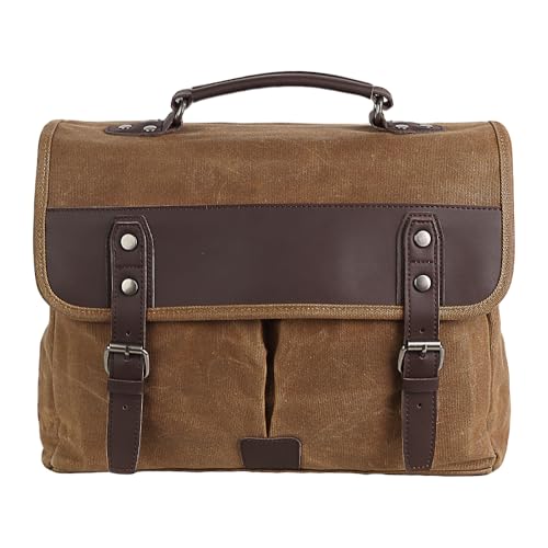 Motorcycle Bags Vintage Motorcycle Saddlebag Large Capacity Side Bag Waterproof Canvas Luggage Bag Storage Panniers Removable Shoulder Strap Universal Fit for Adventure,Cruiser,Street - color: Brown