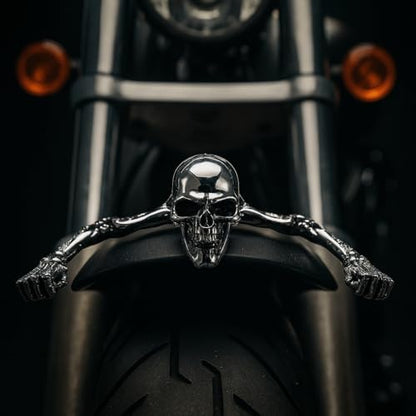 Eagle Lights SKULLRIDER Headlight and Fender Skull Figurehead for HD and Indian Motorcycles (Large) - size: Large