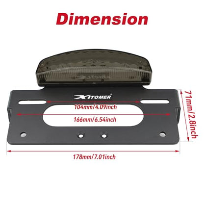 Xitomer Fender Eliminator Compatible with KLX300 KLX300SM 2024 20252026 KLX300 SM Tail Tidy Motorcycle License Plate Holder with Tail light/License Plate Light (Smoke) - color: Smoke