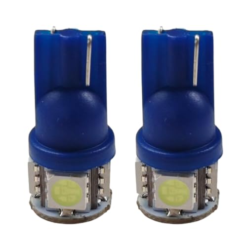 Craedli 2PCS 194 LED Light Bulbs, 12V T10 2825 168 Car License Plate Lights with 5SMD 5050 Chips, 6000K Ice Blue Bright Wedge Base Lamp Replacement for Car Interior Dome Map(Blue) - color: Blue
