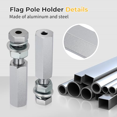 M MATI 2Pcs Quick Release Flag Pole Holder Silver Hold 1/4'' Flag Poles for ATV UTV Motorcycle Dirt Bike All Year - color: Silver
