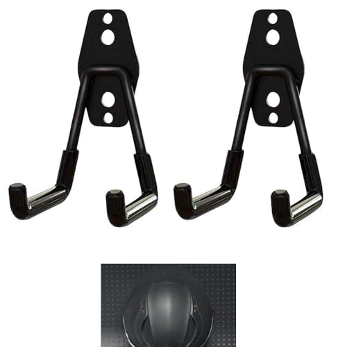 2PCS Motorcycle Helmet Holder Wall Mount, Helmet Display Wall Mount, Motorcycle Helmet Holder Hook, Helmet Hanger Wall Mount, for Home & Office, Perfect for Display & Storage Rack, No Helmet