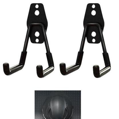 2PCS Motorcycle Helmet Holder Wall Mount, Helmet Display Wall Mount, Motorcycle Helmet Holder Hook, Helmet Hanger Wall Mount, for Home & Office, Perfect for Display & Storage Rack, No Helmet