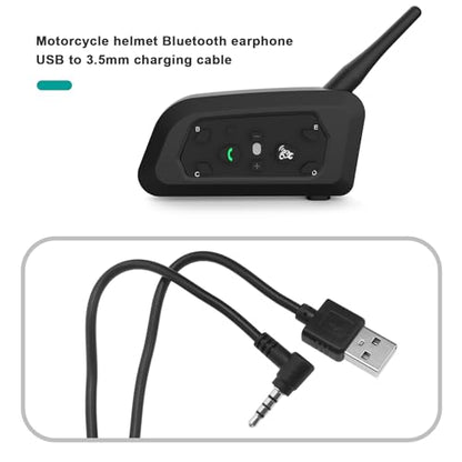 50cm USB to 3.5mm Motorcycle Helmet Charging Cable for V6/V4 Bluetooth Intercoms