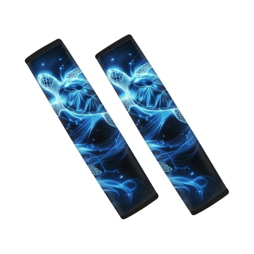 GIFTPUZZ Turtle Print 2 PCS Auto Seat Belt Cover Soft Seatbelt Shoulder Pad Cushions Universal Fit Comfortable Safety Seatbelt Strap for Driving - color: Turtle Print