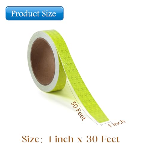 Safety Warning Tape, Fluorescent Yellow Adhesive Tape, 3" x 300 Feet,1 Roll - size: Fluorescent Yellow-1 Inch