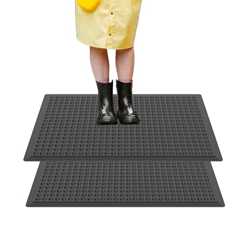 60"×36" Heavy Duty Outdoor Rubber Mat for Floor, Commercial Non Slip Indoor Floor Mat Use for Commercial Kitchen, Ramp, Pool, Restaurant, Garage(2 PCS) - size: 60"×36"-2PCS(ANti Fatigue Mat)