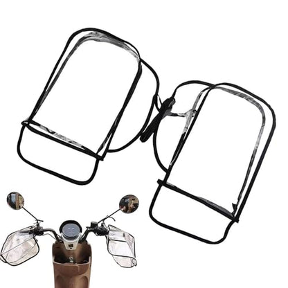 MIUPOO Motorcycle Handle Gloves,Water Resistant Windproof Transparent Handlebar Mittens Fits Most Flat Handlebars,Waterproof Handle Bar Shield,Transparent