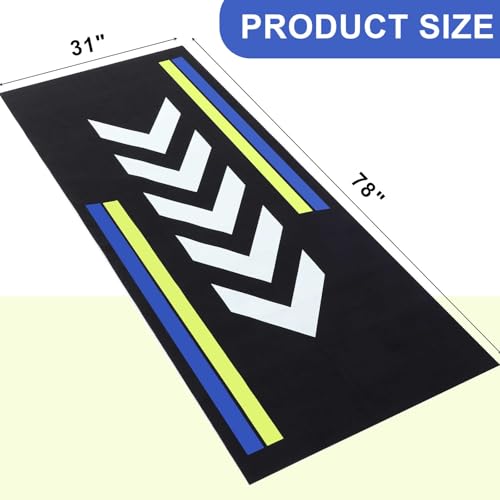 Drydiet Motorcycle Mat Garage Floor Rug Washable Parking Mats for Garage Floors Non Slip Oil Absorbent Pad Rubber Backing Layer Protects Floor (Arrow Style,78 x 31 Inch) - size: 78 X 31 Inch, style: Arrow Style