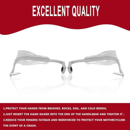 7/8" 22mm and 1 1/8" 28mm Handguard Motorcycle Handlebar Brake Lever Protection Hand Guards Replacement for Motorbike ATV Motocross Supermoto Racing Dirt Pit BIK(White) - color: White