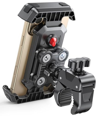 Viccux 2026 Upgrade Motorcycle Phone Mount [Anti-Shake & Vibration Dampener], Super Stable Bike Phone Holder for iPhone 17/16/15/14 & 4.7-6.8" Phones, Phone Holder for Bike/Bicycle/Motorbike/Scooter
