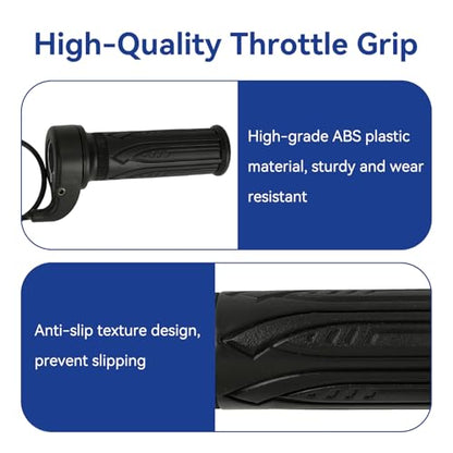 Universal 3 Pin Ebike Throttle Full Twist Compatible with Electric Bike Scooter Bicycle Motorcycle 12V 36V 48V 72V, 20X E Bike Throttle Grip Kit Replacement for Folding Mountain Bike Male