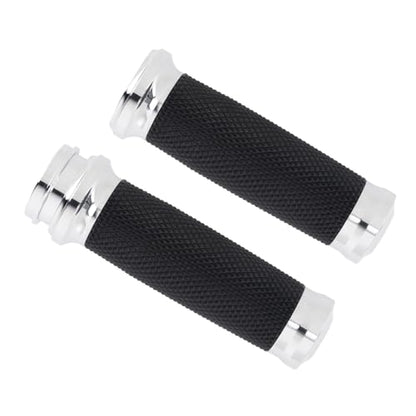 1" Electronic Throttle Defiance Handlebar Grips 25mm Hand Grips Fit for Harley Touring Street Glide Road King Road Glide Electra Glide - color: #2 Chrome