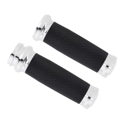 1" Electronic Throttle Defiance Handlebar Grips 25mm Hand Grips Fit for Harley Touring Street Glide Road King Road Glide Electra Glide - color: #2 Chrome