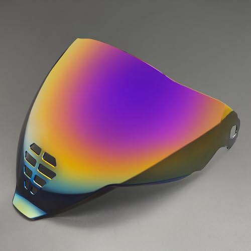 YMTSGEA Airflite Helmet Visor Replacement for IC-06.Motorcycle Helmet Shield Windshield Sunshield PC Lens UV Protection Compatible with Airflite IC-06 (Rainbow) - color: Rainbow