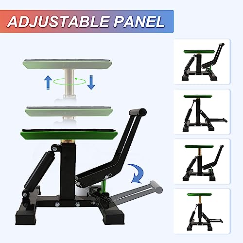 POLARBEAR Dirt Bike Stand and Lift Motorcycle Hydraulic Jack Stands1200LBs Capacity Adjustable Height Quick Jack for Maintenance(Green) - color: Green
