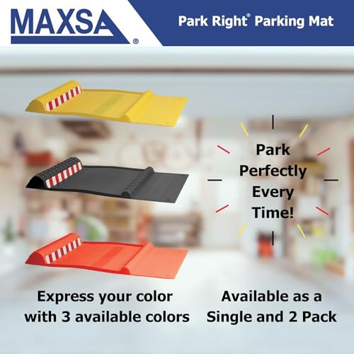 Maxsa 37356-RS Park Right 21" x 11" x 2" Parking Mat, Yellow, Amazon Exclusive - color: Yellow, size: 1-pack