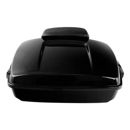 TCMT Chopped Motorcycle Trunk Box Backrest Pad Detachable Mounting Rack Fit For Harley Touring 1997-2008 Road King Road Street Electra Glide Pack - color: Set D1 Black Latches#Black Rack