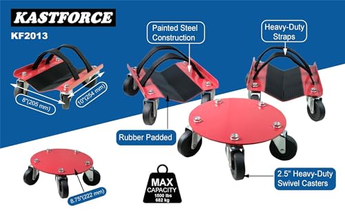 Snowmobile Dolly Heavy Duty V-Slide KF2013 | 2.5" PVC Swivel Casters, Rubber Pad Protecting Skis, 1500 Lbs Capacity