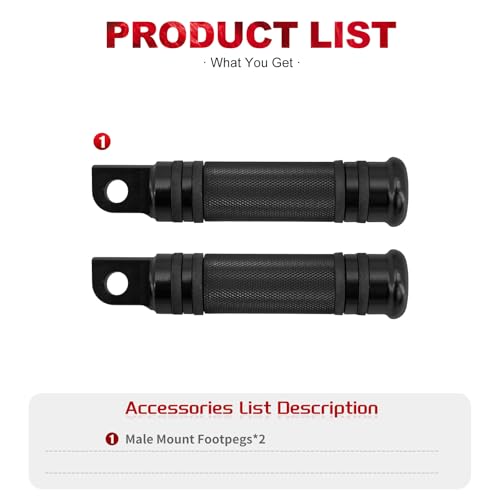 Motorcycle Passenger Foot Pegs Rear Footrest Pedal Fit For Harley Sportster XL 883 1200 Dyna Low Rider Softail Fat Boy Touring Road King Electra Glide