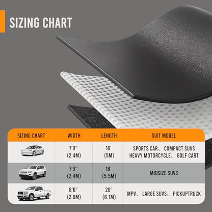 VUSIGN Containment Mat, 8'6" x 20' Non-Slip Garage Floor Mat, Heavy Duty Waterproof Garage Protection from Snow Rain Mud for Cars SUVs Trucks - size: 8'6" x 20'