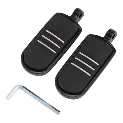 TCMT Black Rubber Inlay StreamLiner Foot Pegs Motorcycle Footpeg Footrest Set Fit For 1986 and Newer Harley Touring and Softail Models plus most highway pegs that use a male mount. - color: Black, size: Stype A