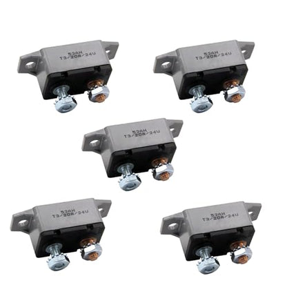 ZOOKOTO 5pcs 12-24V 20 Amp ATV Stud Bolt Resettable Circuit Breaker Fuse Holder 20A - color: 5Pcs, size: 20A