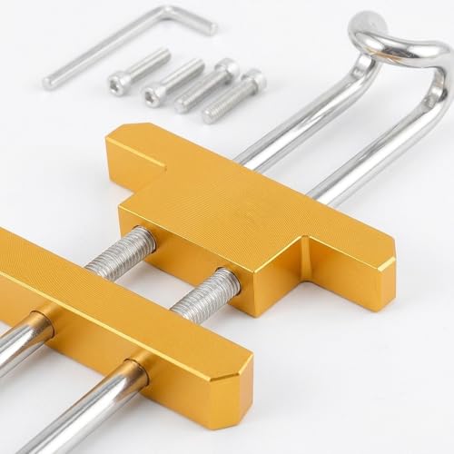 Motorcycle Hook Aluminum Alloy Luggage Hanger Helmet Holder Simple Installation Portable Storage Suitable for Outdoor Riding Hiking, Gold