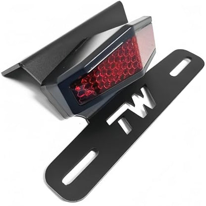 TW200 Fender Eliminator Kit - Tail Tidy Compatible with 1989-2024 TW 200 - License Plate Bracket with Rear Tail Brake Light (Red) - color: Red
