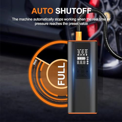 Tire Inflator Portable Air Compressor for Bike, Car, Motorcycle (With car charging cable)