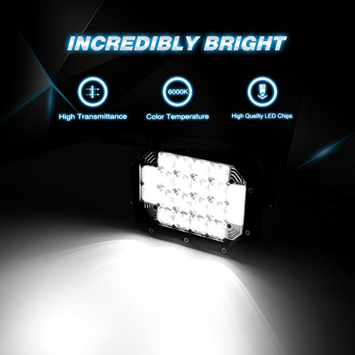 Nilight - 14039C-B LED Light bar 2PCS 7.4Inch 100W Spot & Flood Combo 8000LM 5D Square Off Road Fog Driving Lights Roof Bumper Work Light - color: 2Pcs 7.4Inch 100W Lights White