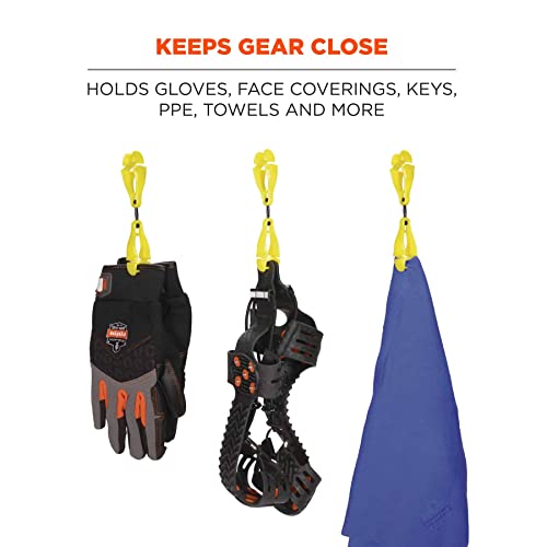 Ergodyne Squids 3420 Swiveling Glove Clip Holder with Dual Clips - color: Lime - Single, size: 1 Count (Pack of 2)