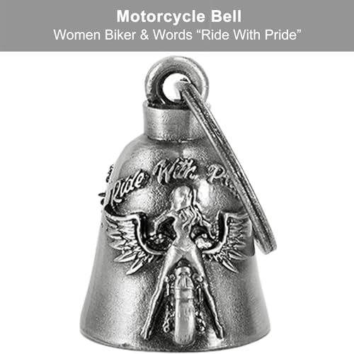 Dream Apparel Motorcycle Bell Guardian Angel Drive Away Gremlin, Biker Bell for Men Women Rider Riding, Good Luck Gift - style: Women Biker & Ride With Pride