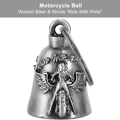 Dream Apparel Motorcycle Bell Guardian Angel Drive Away Gremlin, Biker Bell for Men Women Rider Riding, Good Luck Gift - style: Women Biker & Ride With Pride